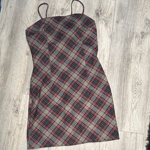 French Kiss Checkered Midi Dress
